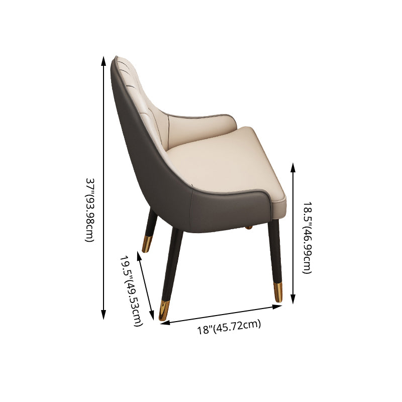 Fixed Minimalist Sintered Stone Top Kitchen Table Set of Brown Tone for Dining Room
