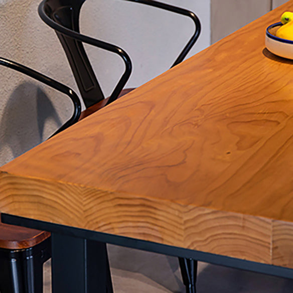 Industrial Rectangle Shape Dinette Set Solid Wood Top Dining Table Furniture for Dining Room