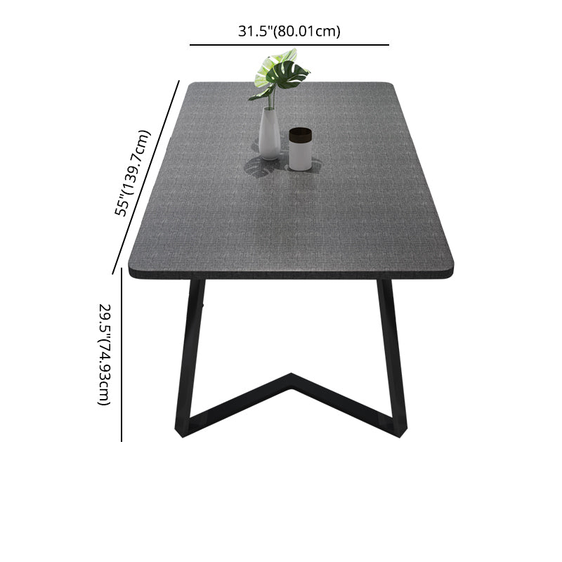 Modern Style Traditional Height Dining Set with Rectangle Shape Table and Black Double Pedestal Base