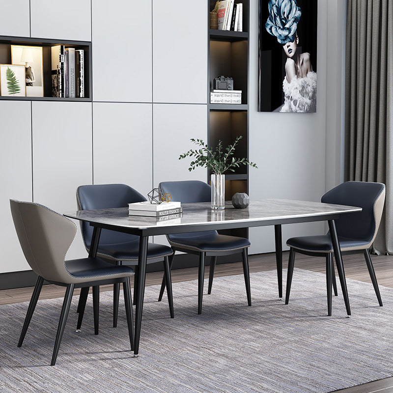 Modern Style Dining Room Set with Sintered Stone Dining Table and Upholstery Chairs