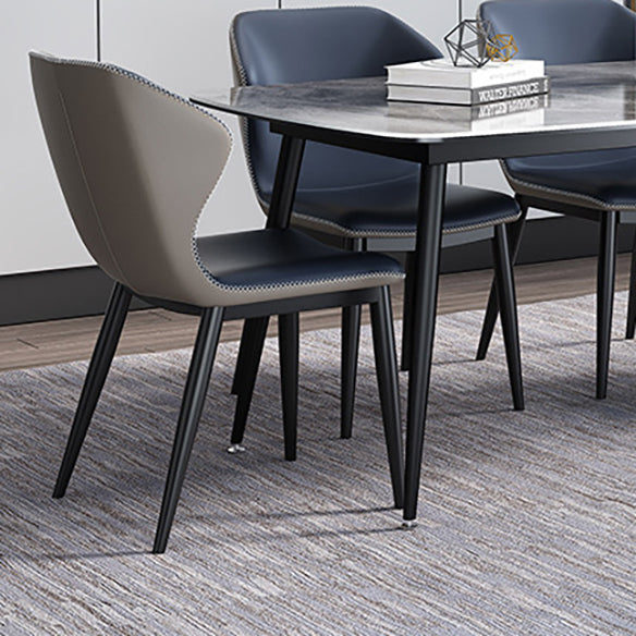 Modern Style Dining Room Set with Sintered Stone Dining Table and Upholstery Chairs