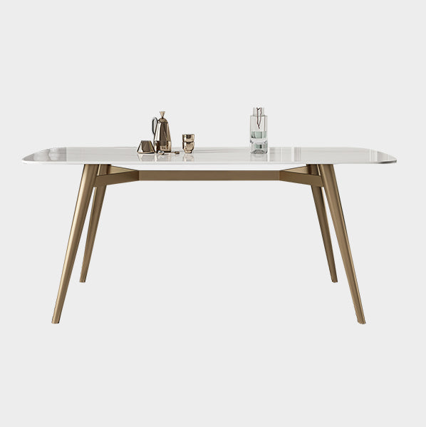 Contemporary Table Dining Set with Sintered Stone Table and Upholstered Chairs