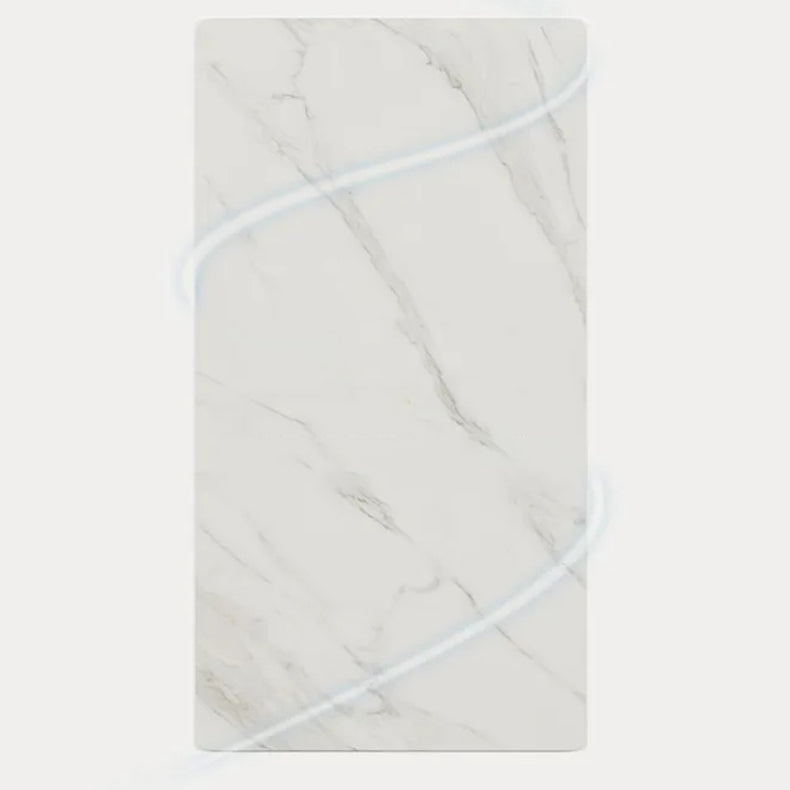 Contemporary Table Dining Set with Sintered Stone Table and Upholstered Chairs