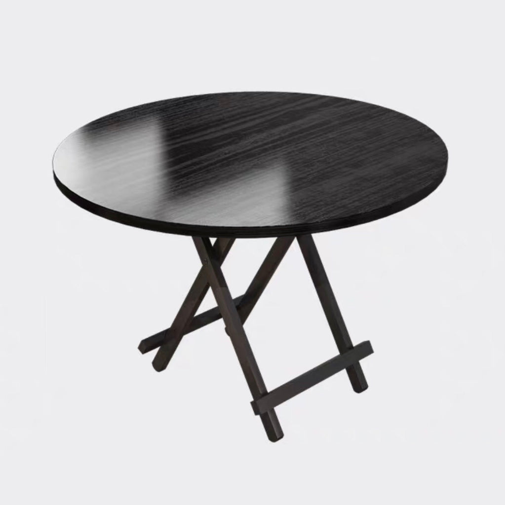 Standard Wooden Too Dining Table Set with Black Metallic Legs for Dining Furniture