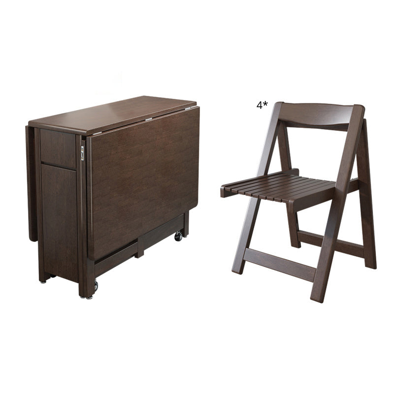 Standard Solid Wood Dining Set with Black Wood Space-Saving Design Legs for Dining Furniture