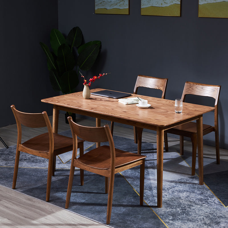 Traditional Style Solid Wood Dining Set with Traditional Height Table and 4 Legs Base for Home Use