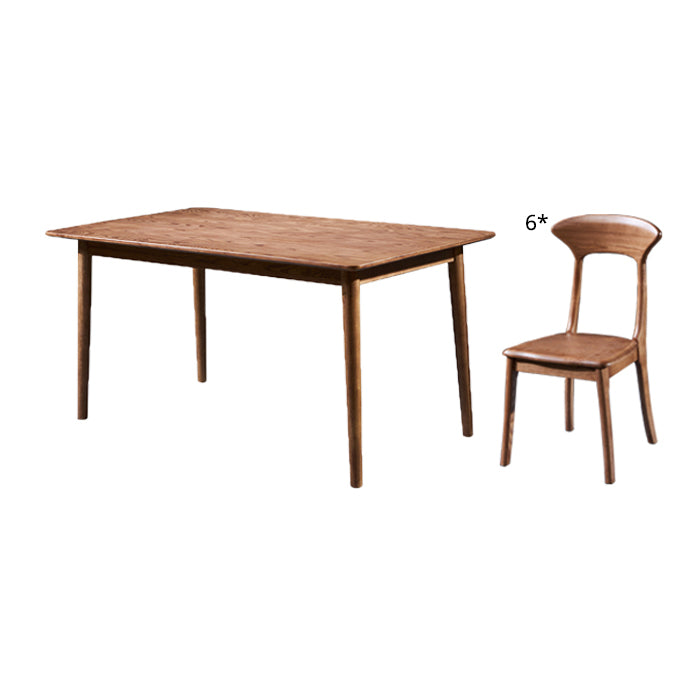 Traditional Style Solid Wood Dining Set with Traditional Height Table and 4 Legs Base for Home Use