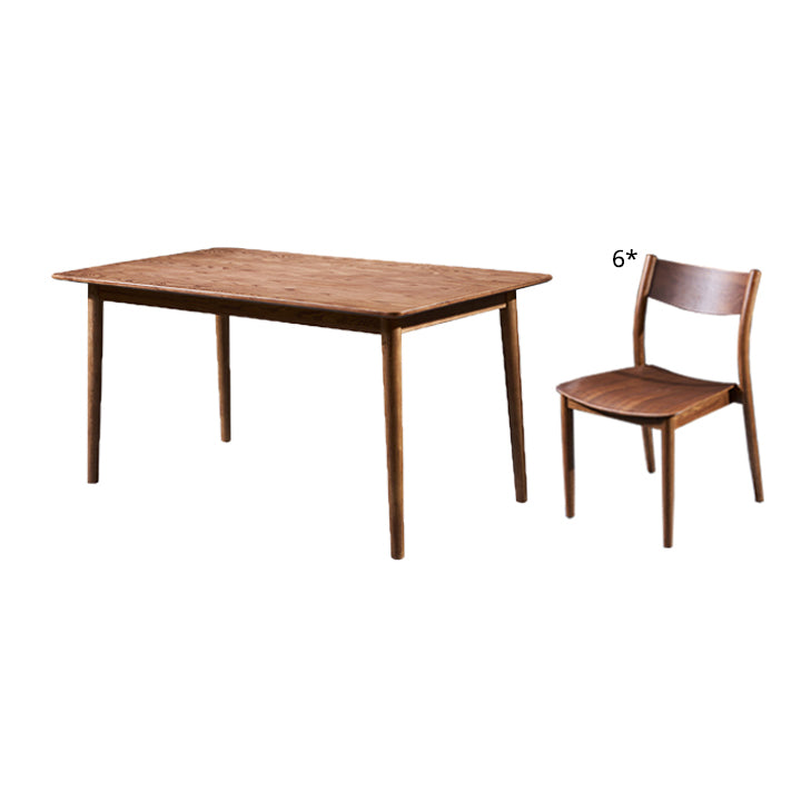 Traditional Style Solid Wood Dining Set with Traditional Height Table and 4 Legs Base for Home Use