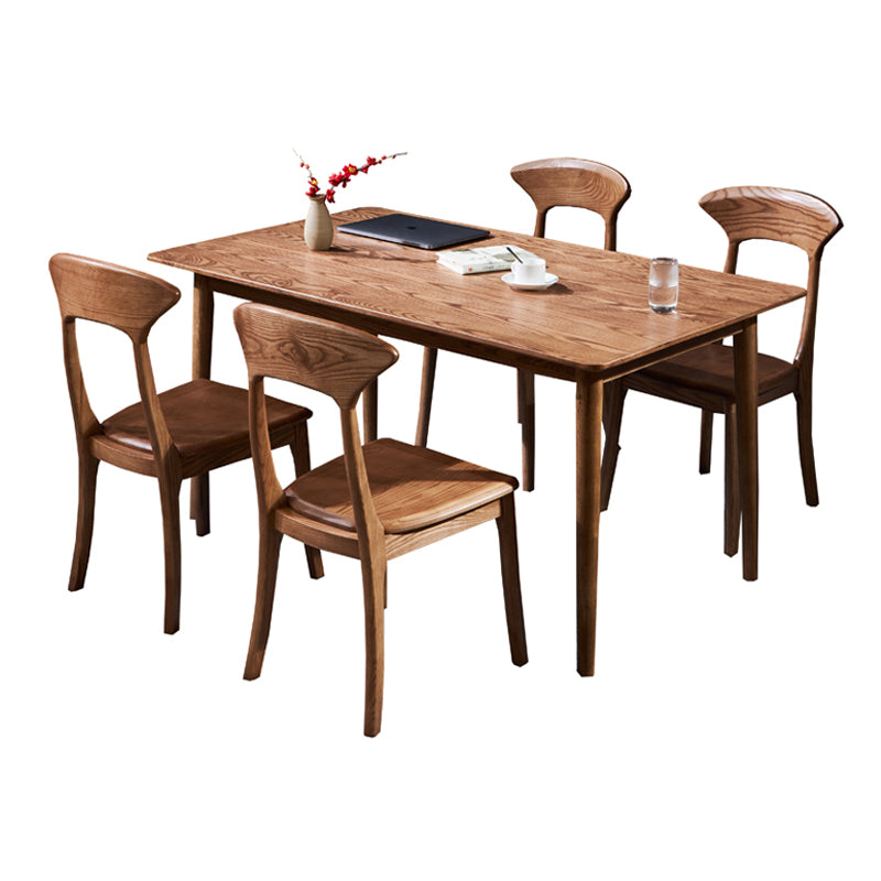 Traditional Style Solid Wood Dining Set with Traditional Height Table and 4 Legs Base for Home Use