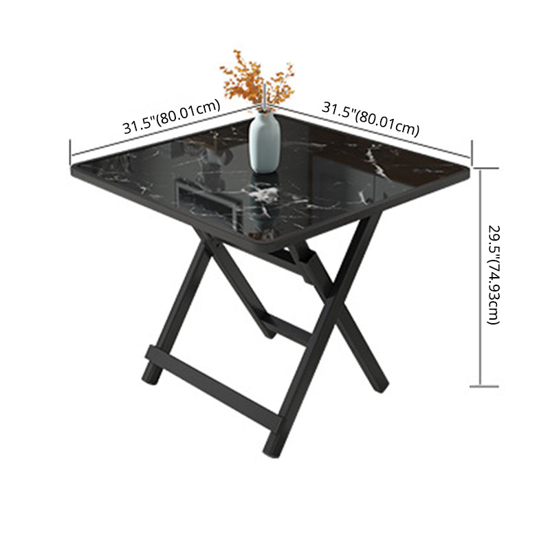 Modern Style Wood Top Dining Set with Square Shape Dinette Set with Double Pedestal Table