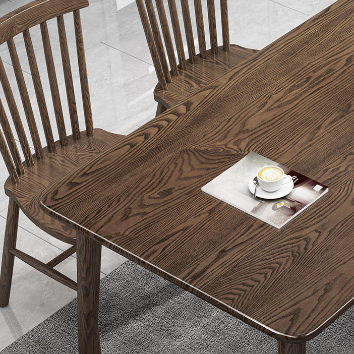 Traditional Solid Wood Dining Room Set with Rectangle Table Home Dining Table Furniture