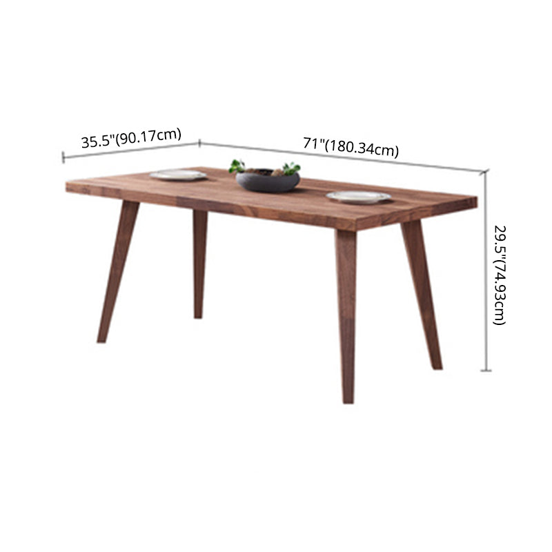 Traditional Style Solid Wood Dining Room Set with Walnut Table and 4 Legs Base