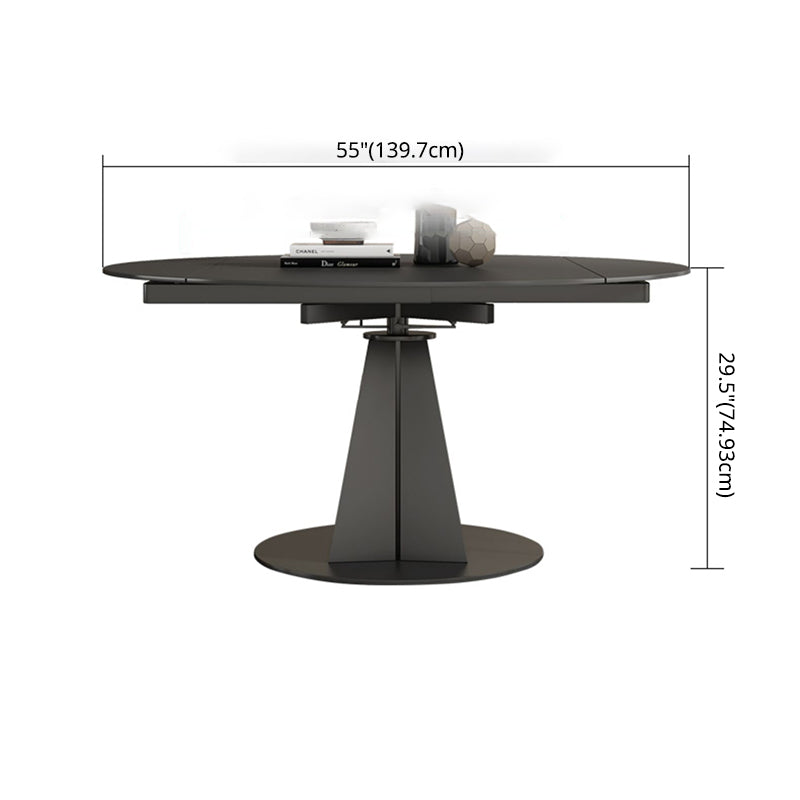 Folding Contemporary Dining Set with Sintered Stone Top Formal Dining Table Furniture