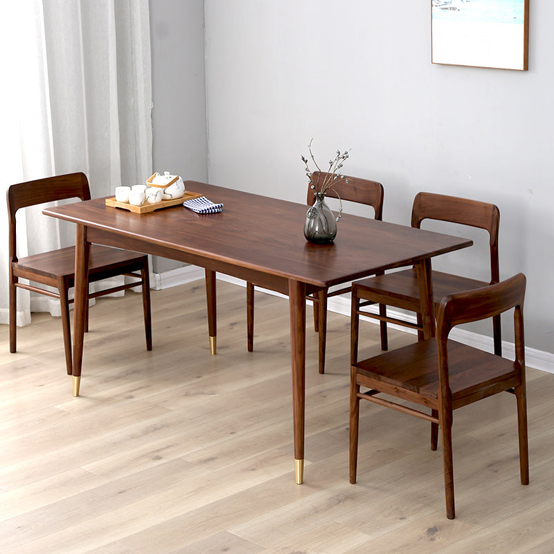 Traditional Style Solid Wood Dining Set with Rectangle Shape Table and 4 Legs Base for Home Use