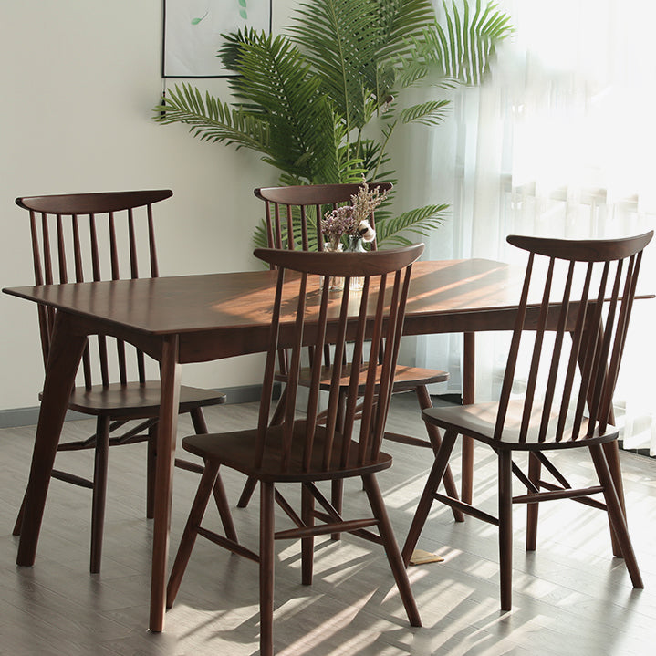Traditional Style Solid Wood Dining Set with Traditional Height Table and 4 Legs Base