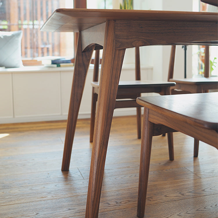 Traditional Style Solid Wood Dining Set with Traditional Height Table and 4 Legs Base