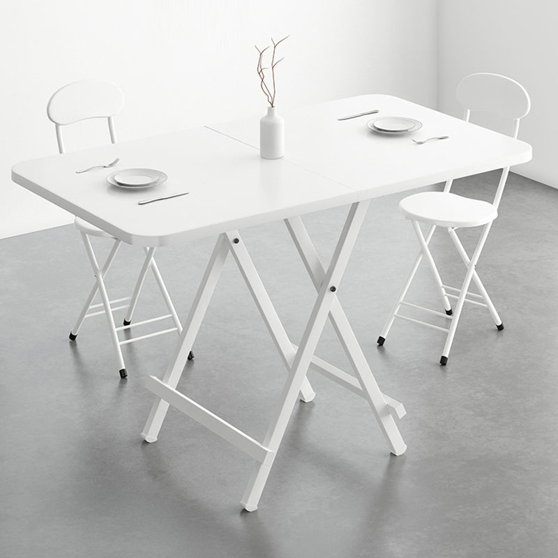 Modern Foldable DiningRoomTableSet with Double Pedestal Base Kitchen Dining Furniture