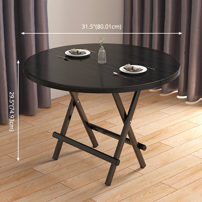 Standard Wooden Top Dining Set with Black Metallic Legs for Dining Furniture