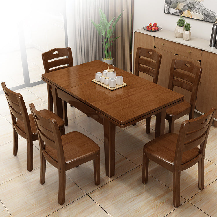 Traditional Solid Wood Dining Room Set with Rectangle Table Home Use Dining Table Furniture