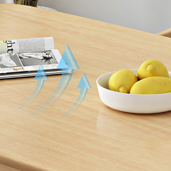 Contemporary Rectangle Shape Solid Wood Dining Set Khaki Standard Dining Set for Kitchen