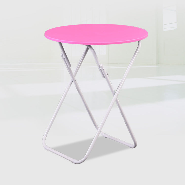 Klapptisch mit rundem Oberteil und weißem Basistisch für den Heimgebrauch eingestellt