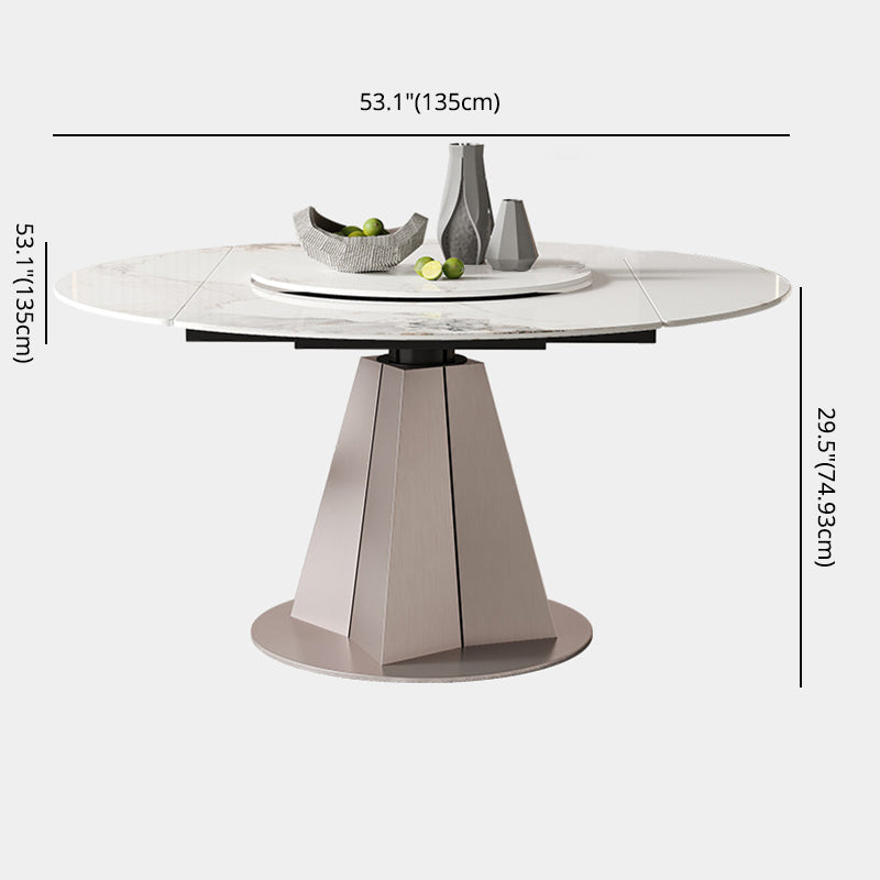 Modern Sintered Stone White Dining Room Set Space-Saving Design Dining Table Furniture