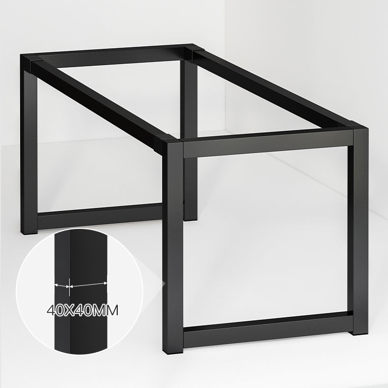 Contemporary Style Rectangular MDF Dining Set Dining Table with Metal Trestle Base