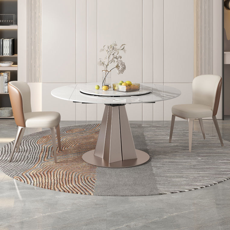 Modern Round Sintered Stone Dining Room Set Space-Saving Design Dining Table Furniture