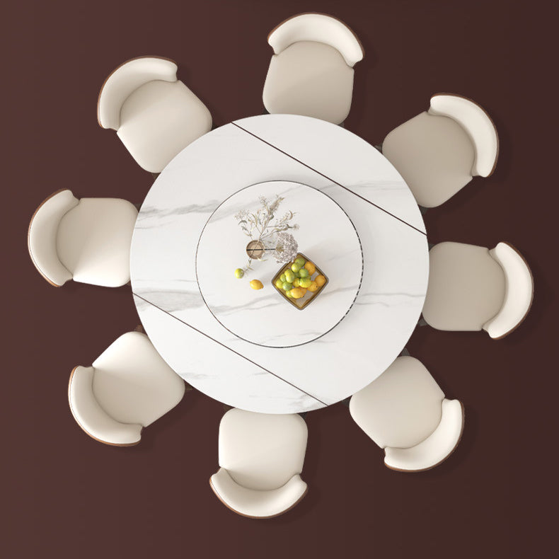 Modern Round Sintered Stone Dining Room Set Space-Saving Design Dining Table Furniture