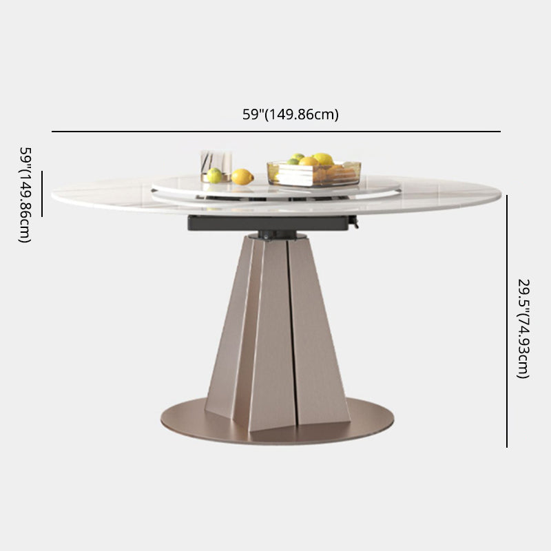 Modern Round Sintered Stone Dining Room Set Space-Saving Design Dining Table Furniture