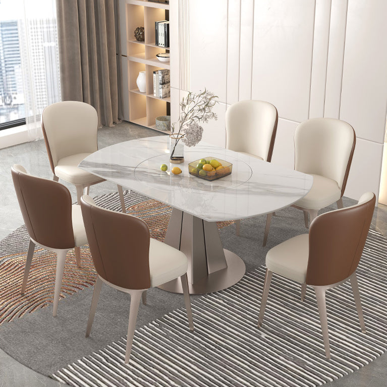 Modern Round Sintered Stone Dining Room Set Space-Saving Design Dining Table Furniture