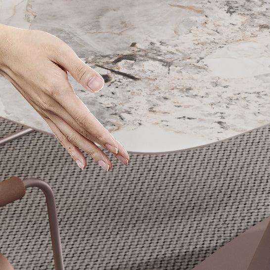 Dining Room Set Modern Sintered Stone Table with Pedestal Base Rectangle Dining Set for Restaurant