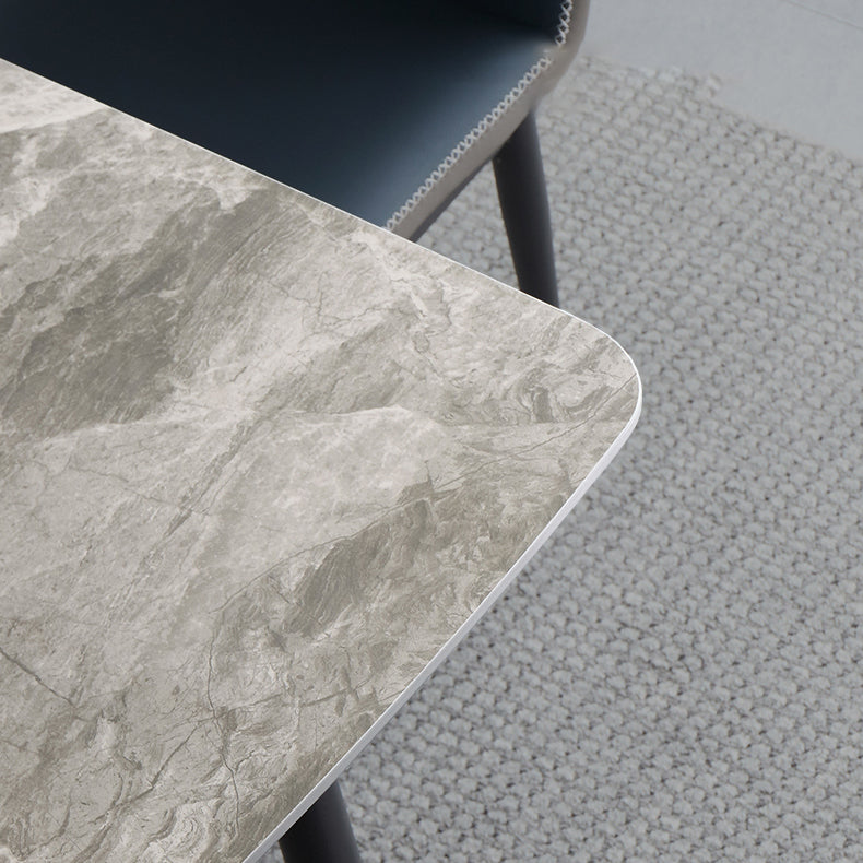 Minimalist Style Dining Table Set with Rectangle Shape Table and Upholstered Chairs