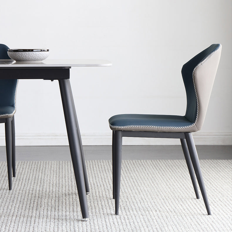 Minimalist Style Dining Table Set with Rectangle Shape Table and Upholstered Chairs