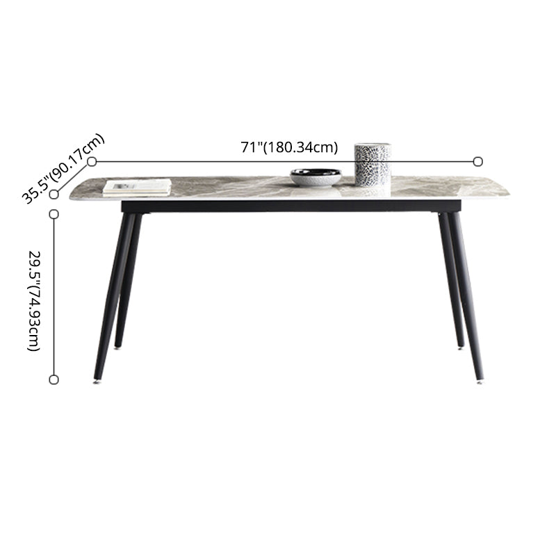 Minimalist Style Dining Table Set with Rectangle Shape Table and Upholstered Chairs