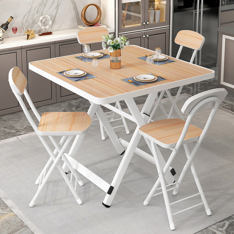 Foldable Solid Wood Dining Room Set of with Double Pedestal Base Dining Room Furniture for Home Use