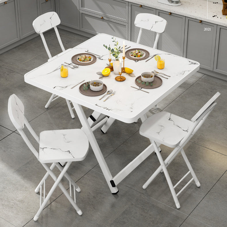 Foldable Solid Wood Dining Room Set of with Double Pedestal Base Dining Room Furniture for Home Use