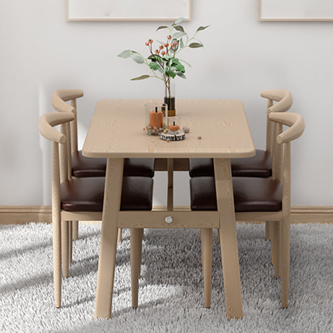 Modern Wood Top Rectangle Shape Dining Furniture 4 Wood Legs Table for Dining Room Furniture