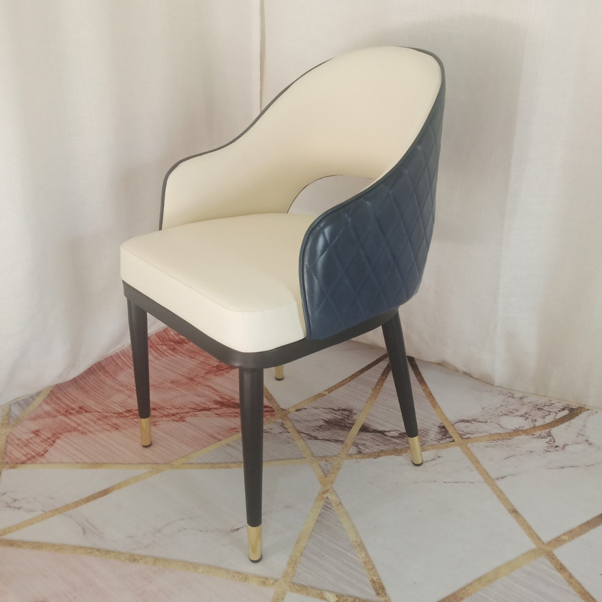 Glam Style Sintered Stone Black Dining Room Set with Round Table Formal Dining Table Furniture