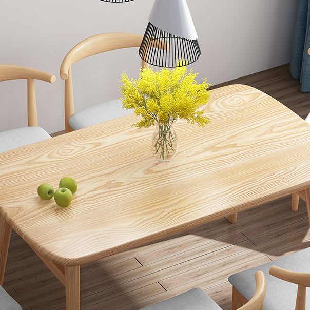 Standard Wood Top Dining Set with 4 Light Brown Wood Legs Base for Dining Furniture