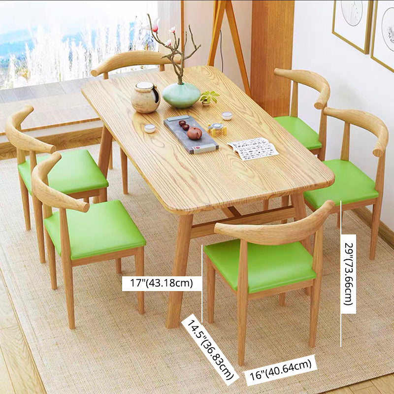 Standard Wood Top Dining Set with 4 Light Brown Wood Legs Base for Dining Furniture