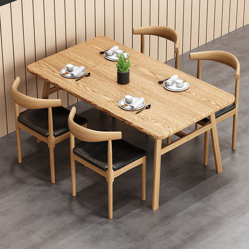 Modern Wood Rectangle Shape Dining Furniture 4 Wood Legs Table Formal for Dining Room Furniture