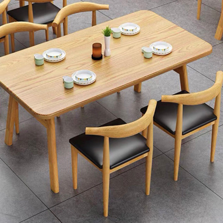 Modern Wood Rectangle Shape Dining Furniture 4 Wood Legs Table Formal for Dining Room Furniture