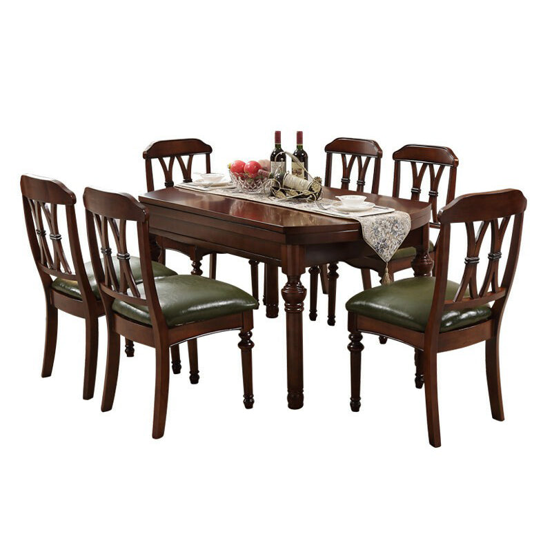 Traditional Solid Wood Dining Room Set with Rectangle Table Dining Table Furniture