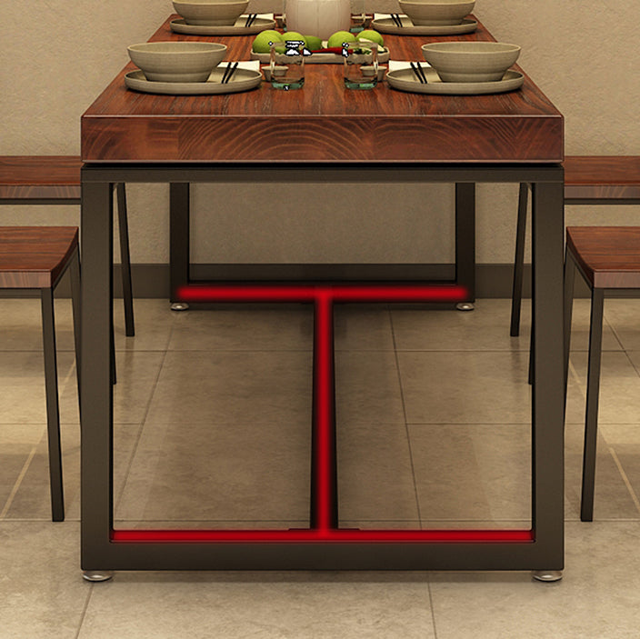 Traditional Style Solid Wood Dining Set with Traditional Height Table and Trestle Base