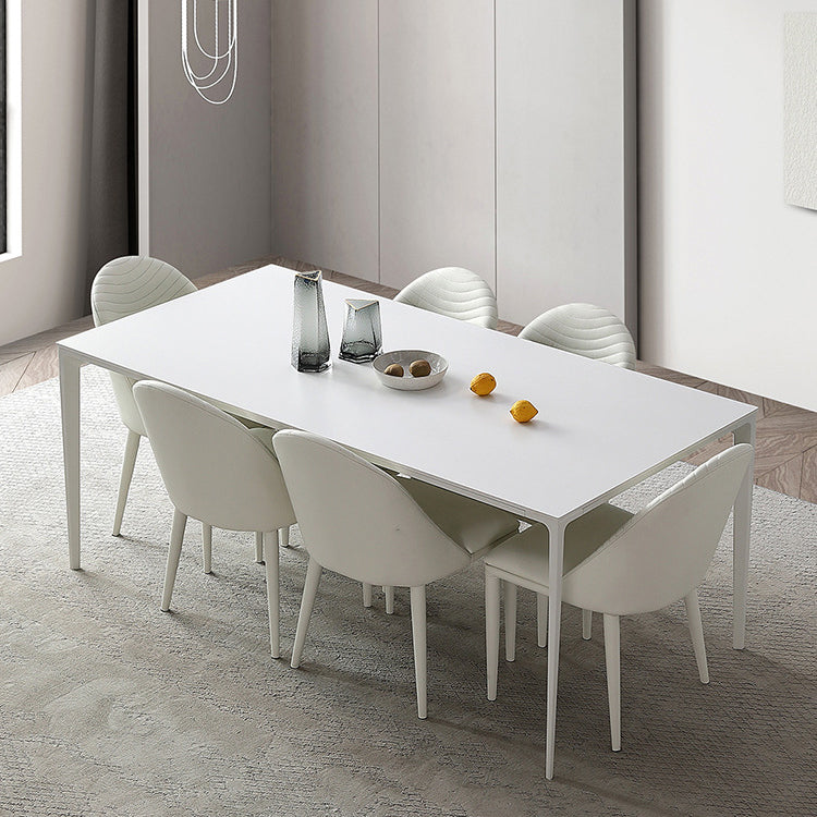 Dining Set Contemporary with Sintered Stone Dining Table and Upholstered Chairs