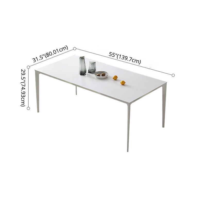Dining Set Contemporary with Sintered Stone Dining Table and Upholstered Chairs