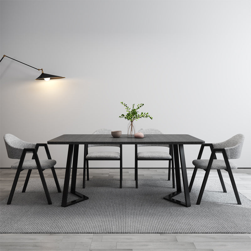 Modern Style Traditional Height Dining Set with Rectangle Shape Table and Double Pedestal Base