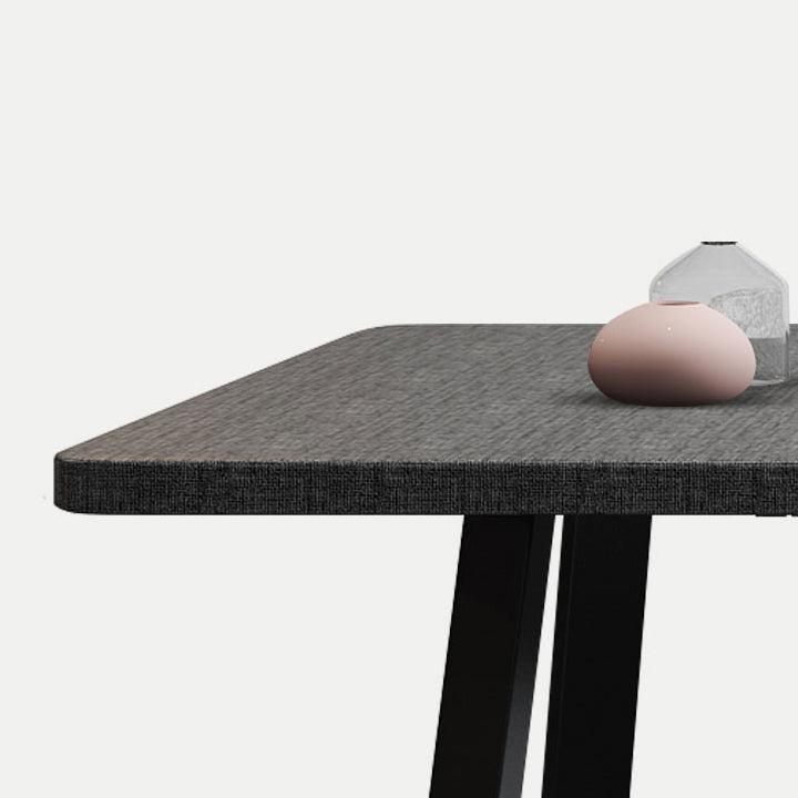 Modern Style Traditional Height Dining Set with Rectangle Shape Table and Double Pedestal Base