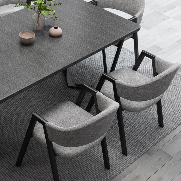 Modern Style Traditional Height Dining Set with Rectangle Shape Table and Double Pedestal Base